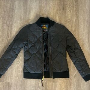 Eddie Bauer 1936 Dark Gray Quilted Bomber Jacket